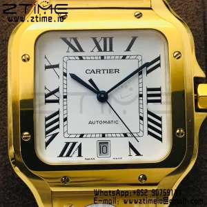 Cartier Santos de Cartier WGSA0009 40mm YG BVF 1:1 Best Edition White Dial on YG SmartLinks Bracelet MIYOTA 9015 V2 - Super Clone Watch | 1:1 Best Version