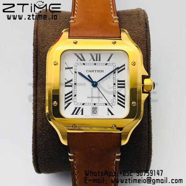 Cartier Santos de Cartier WGSA0009 40mm YG BVF 1:1 Best Edition White Dial on YG SmartLinks Bracelet MIYOTA 9015 V2 - Super Clone Watch | 1:1 Best Version