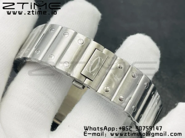 Cartier Santos de Cartier WSSA0062 40mm BVF 1:1 Best Edition Green Dial on SS SmartLinks Bracelet MIYOTA 9015 V2 - Super Clone Watch | 1:1 Best Version