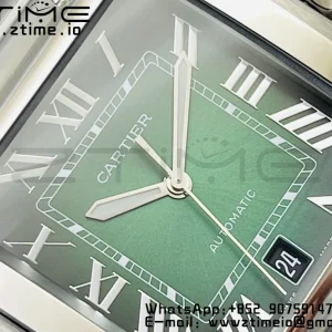 Cartier Santos de Cartier WSSA0062 40mm BVF 1:1 Best Edition Green Dial on SS SmartLinks Bracelet MIYOTA 9015 V2 - Super Clone Watch | 1:1 Best Version