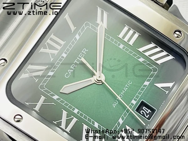 Cartier Santos de Cartier WSSA0062 40mm BVF 1:1 Best Edition Green Dial on SS SmartLinks Bracelet MIYOTA 9015 V2 - Super Clone Watch | 1:1 Best Version