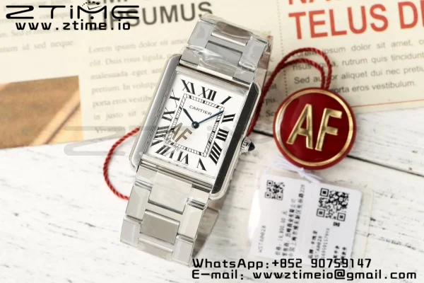 Cartier Tank Must SS 25.5mm AF 1:1 Best Edition White Dial on SS Bracelet Jap Quartz - Super Clone Watch | 1:1 Best Version
