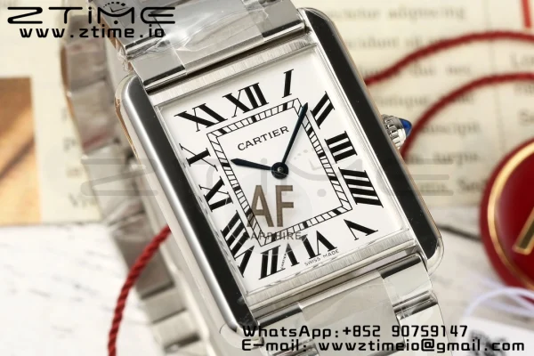 Cartier Tank Must SS 25.5mm AF 1:1 Best Edition White Dial on SS Bracelet Jap Quartz - Super Clone Watch | 1:1 Best Version