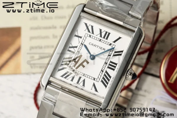 Cartier Tank Must SS 25.5mm AF 1:1 Best Edition White Dial on SS Bracelet Jap Quartz - Super Clone Watch | 1:1 Best Version