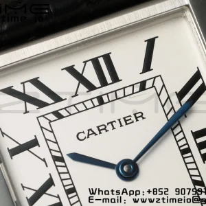 Cartier Tank Must SS 22mm WSTA0041 AF 1:1 Best Edition White Dial on Black Leather Strap Jap Quartz - Super Clone Watch | 1:1 Best Version