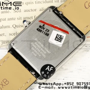 Cartier Tank Must SS 22mm WSTA0041 AF 1:1 Best Edition White Dial on Black Leather Strap Jap Quartz - Super Clone Watch | 1:1 Best Version