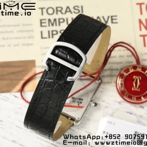 Cartier Tank Must SS 22mm WSTA0041 AF 1:1 Best Edition White Dial on Black Leather Strap Jap Quartz - Super Clone Watch | 1:1 Best Version