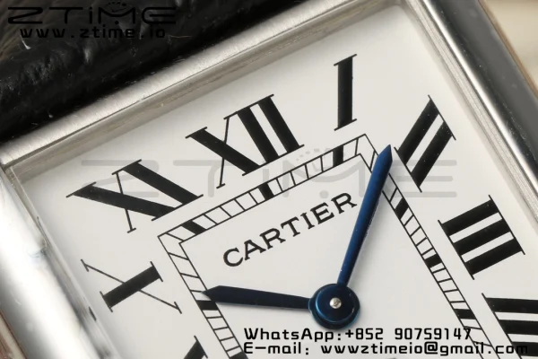 Cartier Tank Must SS 22mm WSTA0042 AF 1:1 Best Edition White Dial on Black Leather Strap Jap Quartz - Super Clone Watch | 1:1 Best Version