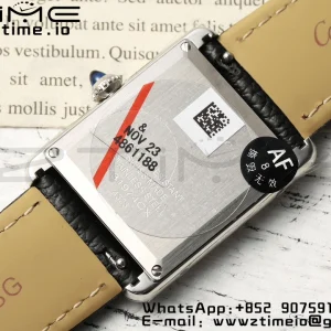 Cartier Tank Must SS 22mm WSTA0042 AF 1:1 Best Edition White Dial on Black Leather Strap Jap Quartz - Super Clone Watch | 1:1 Best Version