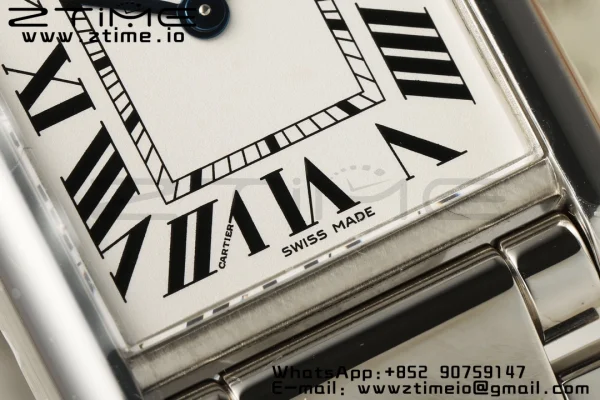 Cartier Tank Must SS 22mm AF 1:1 Best Edition White Dial on SS Bracelet Jap Quartz - Super Clone Watch | 1:1 Best Version