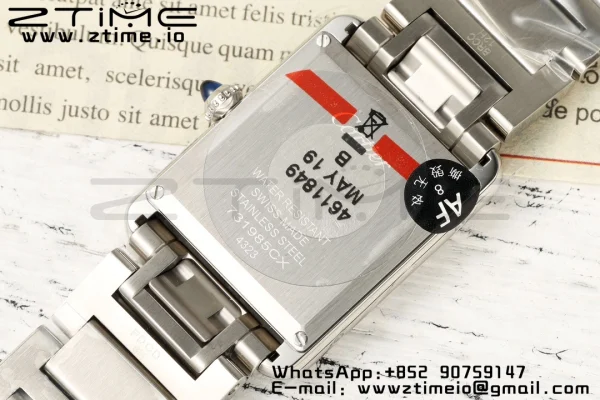 Cartier Tank Must SS 22mm AF 1:1 Best Edition White Dial on SS Bracelet Jap Quartz - Super Clone Watch | 1:1 Best Version
