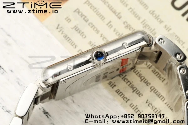 Cartier Tank Must SS 22mm AF 1:1 Best Edition White Dial on SS Bracelet Jap Quartz - Super Clone Watch | 1:1 Best Version