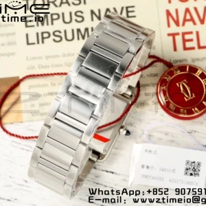 Cartier Tank Must SS 22mm AF 1:1 Best Edition White Dial on SS Bracelet Jap Quartz - Super Clone Watch | 1:1 Best Version