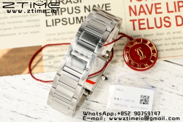 Cartier Tank Must SS 22mm AF 1:1 Best Edition White Dial on SS Bracelet Jap Quartz - Super Clone Watch | 1:1 Best Version