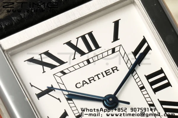 Cartier Tank Solo 31mm WSTA0040 SS AF 1:1 Best Edition White Dial on Black Leather Strap A2892 - Super Clone Watch | 1:1 Best Version