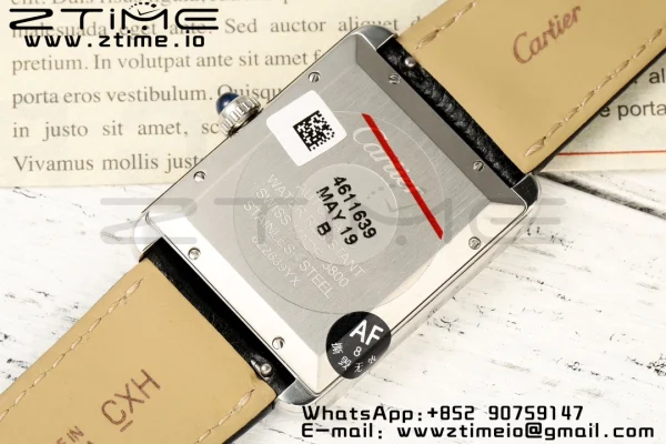 Cartier Tank Solo 31mm WSTA0040 SS AF 1:1 Best Edition White Dial on Black Leather Strap A2892 - Super Clone Watch | 1:1 Best Version