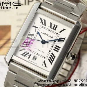 Cartier Tank Solo 31mm WSTA0053 SS AF 1:1 Best Edition White Dial on  SS Bracelet  A2892 - Super Clone Watch | 1:1 Best Version