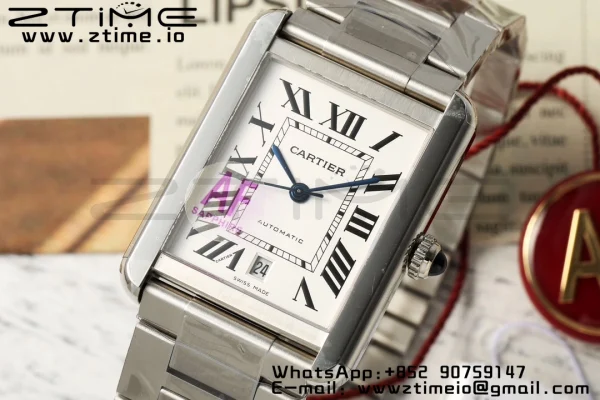 Cartier Tank Solo 31mm WSTA0053 SS AF 1:1 Best Edition White Dial on  SS Bracelet  A2892 - Super Clone Watch | 1:1 Best Version