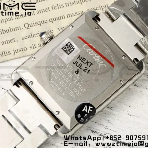 Cartier Tank Solo 31mm WSTA0053 SS AF 1:1 Best Edition White Dial on  SS Bracelet  A2892 - Super Clone Watch | 1:1 Best Version