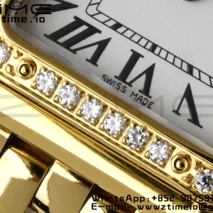Cartier Panthère 22mm WJPN0015 BVF 1:1 Best Edition YG White Dial Diamonds Bezel on YG Bracelet Ronda Quartz - Super Clone Watch | 1:1 Best Version