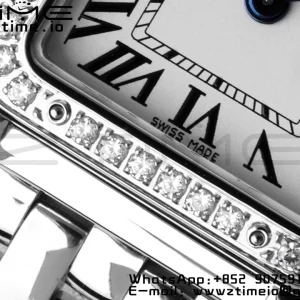 Cartier Panthère 22mm W4PN0007 BVF 1:1 Best Edition SS White Dial Diamonds Bezel on SS Bracelet Ronda Quartz - Super Clone Watch | 1:1 Best Version
