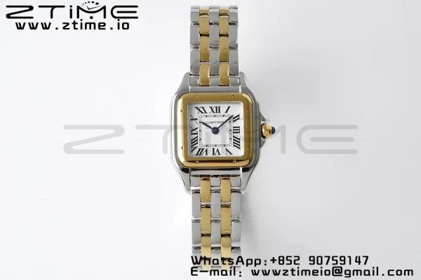 Cartier Panthère 22mm W2PN0006 BVF 1:1 Best Edition SS/YG White Dial on SS/YG Bracelet Ronda Quartz - Super Clone Watch | 1:1 Best Version
