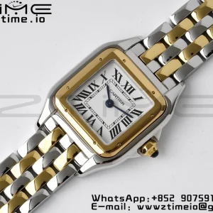 Cartier Panthère 22mm W2PN0006 BVF 1:1 Best Edition SS/YG White Dial on SS/YG Bracelet Ronda Quartz - Super Clone Watch | 1:1 Best Version