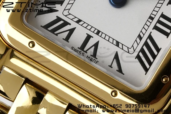Cartier Panthère 22mm WGPN0008 BVF 1:1 Best Edition YG White Dial on YG Bracelet Ronda Quartz - Super Clone Watch | 1:1 Best Version