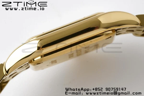 Cartier Panthère 22mm WGPN0008 BVF 1:1 Best Edition YG White Dial on YG Bracelet Ronda Quartz - Super Clone Watch | 1:1 Best Version