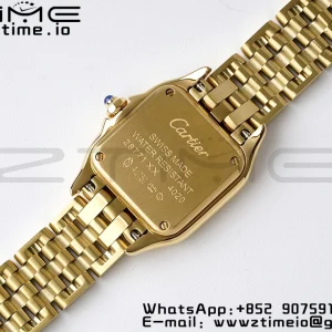 Cartier Panthère 22mm WGPN0008 BVF 1:1 Best Edition YG White Dial on YG Bracelet Ronda Quartz - Super Clone Watch | 1:1 Best Version