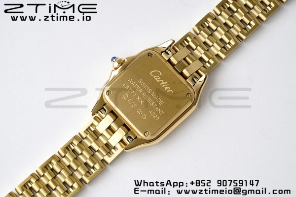 Cartier Panthère 22mm WGPN0008 BVF 1:1 Best Edition YG White Dial on YG Bracelet Ronda Quartz - Super Clone Watch | 1:1 Best Version