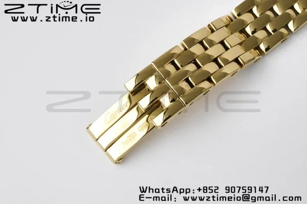 Cartier Panthère 22mm WGPN0008 BVF 1:1 Best Edition YG White Dial on YG Bracelet Ronda Quartz - Super Clone Watch | 1:1 Best Version