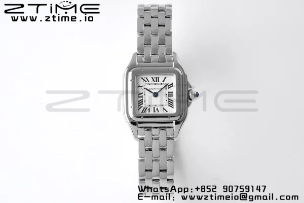 Cartier Panthère 22mm WSPN0006 BVF 1:1 Best Edition SS White Dial on SS Bracelet Ronda Quartz - Super Clone Watch | 1:1 Best Version