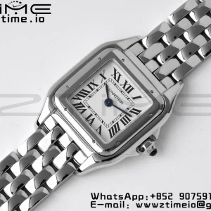 Cartier Panthère 22mm WSPN0006 BVF 1:1 Best Edition SS White Dial on SS Bracelet Ronda Quartz - Super Clone Watch | 1:1 Best Version