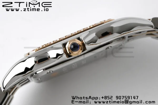 Cartier Panthère 27mm W3PN0007 BVF 1:1 Best Edition SS/RG White Dial Diamonds Bezel on SS/RG Bracelet Ronda Quartz - Super Clone Watch | 1:1 Best Version