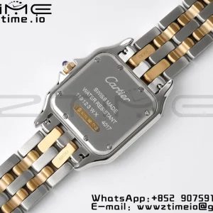 Cartier Panthère 27mm W3PN0007 BVF 1:1 Best Edition SS/RG White Dial Diamonds Bezel on SS/RG Bracelet Ronda Quartz - Super Clone Watch | 1:1 Best Version