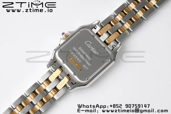 Cartier Panthère 27mm W3PN0007 BVF 1:1 Best Edition SS/RG White Dial Diamonds Bezel on SS/RG Bracelet Ronda Quartz - Super Clone Watch | 1:1 Best Version