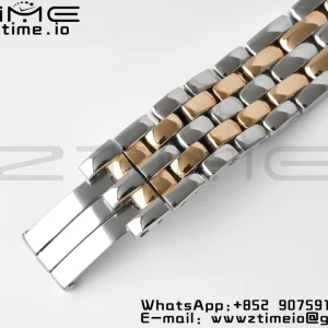 Cartier Panthère 27mm W3PN0007 BVF 1:1 Best Edition SS/RG White Dial Diamonds Bezel on SS/RG Bracelet Ronda Quartz - Super Clone Watch | 1:1 Best Version