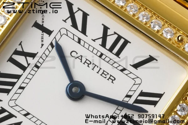 Cartier Panthère 27mm WJPN0016 BVF 1:1 Best Edition YG White Dial Diamonds Bezel on YG Bracelet Ronda Quartz - Super Clone Watch | 1:1 Best Version