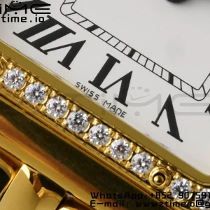 Cartier Panthère 27mm WJPN0016 BVF 1:1 Best Edition YG White Dial Diamonds Bezel on YG Bracelet Ronda Quartz - Super Clone Watch | 1:1 Best Version