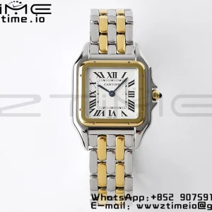 Cartier Panthère 27mm W2PN0007 BVF 1:1 Best Edition SS/YG White Dial on SS/YG Bracelet Ronda Quartz - Super Clone Watch | 1:1 Best Version