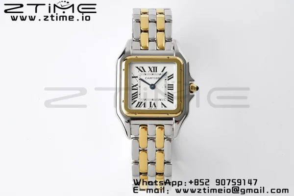 Cartier Panthère 27mm W2PN0007 BVF 1:1 Best Edition SS/YG White Dial on SS/YG Bracelet Ronda Quartz - Super Clone Watch | 1:1 Best Version