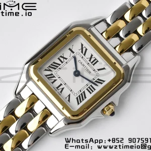 Cartier Panthère 27mm W2PN0007 BVF 1:1 Best Edition SS/YG White Dial on SS/YG Bracelet Ronda Quartz - Super Clone Watch | 1:1 Best Version