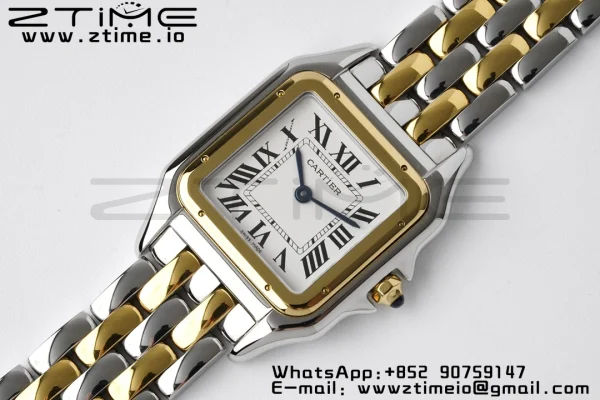 Cartier Panthère 27mm W2PN0007 BVF 1:1 Best Edition SS/YG White Dial on SS/YG Bracelet Ronda Quartz - Super Clone Watch | 1:1 Best Version