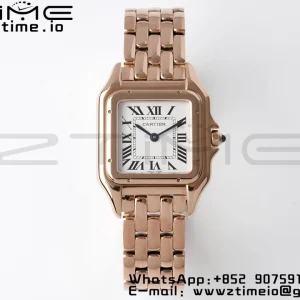 Cartier Panthère 27mm WGPN0007 BVF 1:1 Best Edition RG White Dial on RG Bracelet Ronda Quartz - Super Clone Watch | 1:1 Best Version