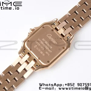Cartier Panthère 27mm WGPN0007 BVF 1:1 Best Edition RG White Dial on RG Bracelet Ronda Quartz - Super Clone Watch | 1:1 Best Version