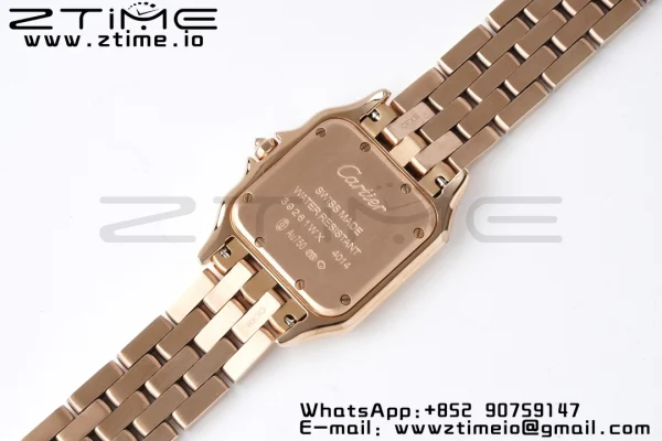 Cartier Panthère 27mm WGPN0007 BVF 1:1 Best Edition RG White Dial on RG Bracelet Ronda Quartz - Super Clone Watch | 1:1 Best Version