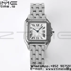 Cartier Panthère 27mm WSPN0007 BVF 1:1 Best Edition SS White Dial on SS Bracelet Ronda Quartz - Super Clone Watch | 1:1 Best Version