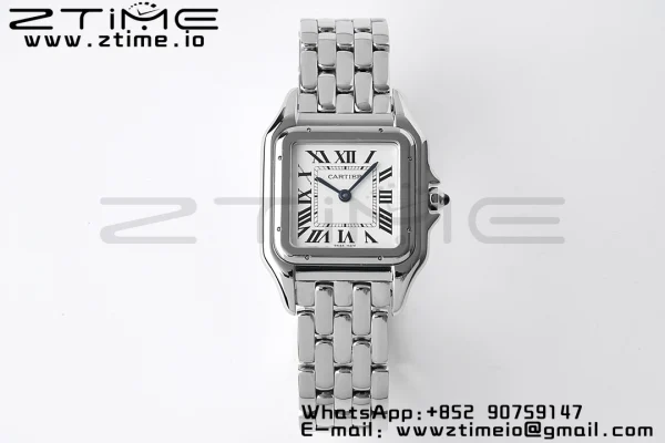 Cartier Panthère 27mm WSPN0007 BVF 1:1 Best Edition SS White Dial on SS Bracelet Ronda Quartz - Super Clone Watch | 1:1 Best Version