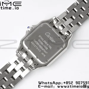 Cartier Panthère 27mm WSPN0007 BVF 1:1 Best Edition SS White Dial on SS Bracelet Ronda Quartz - Super Clone Watch | 1:1 Best Version